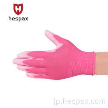 Hespax Factory卸売ナイロンPUストレッチ電子手袋